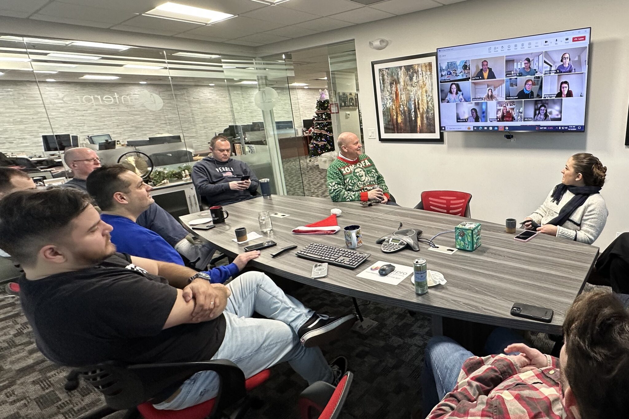 Interpro hybrid team meeting during remote-first transition