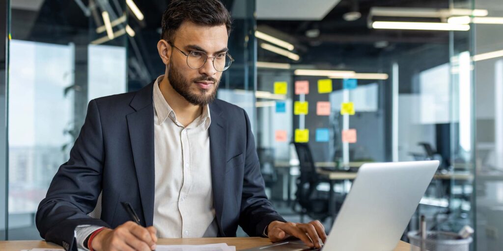 businessman doing paperwork