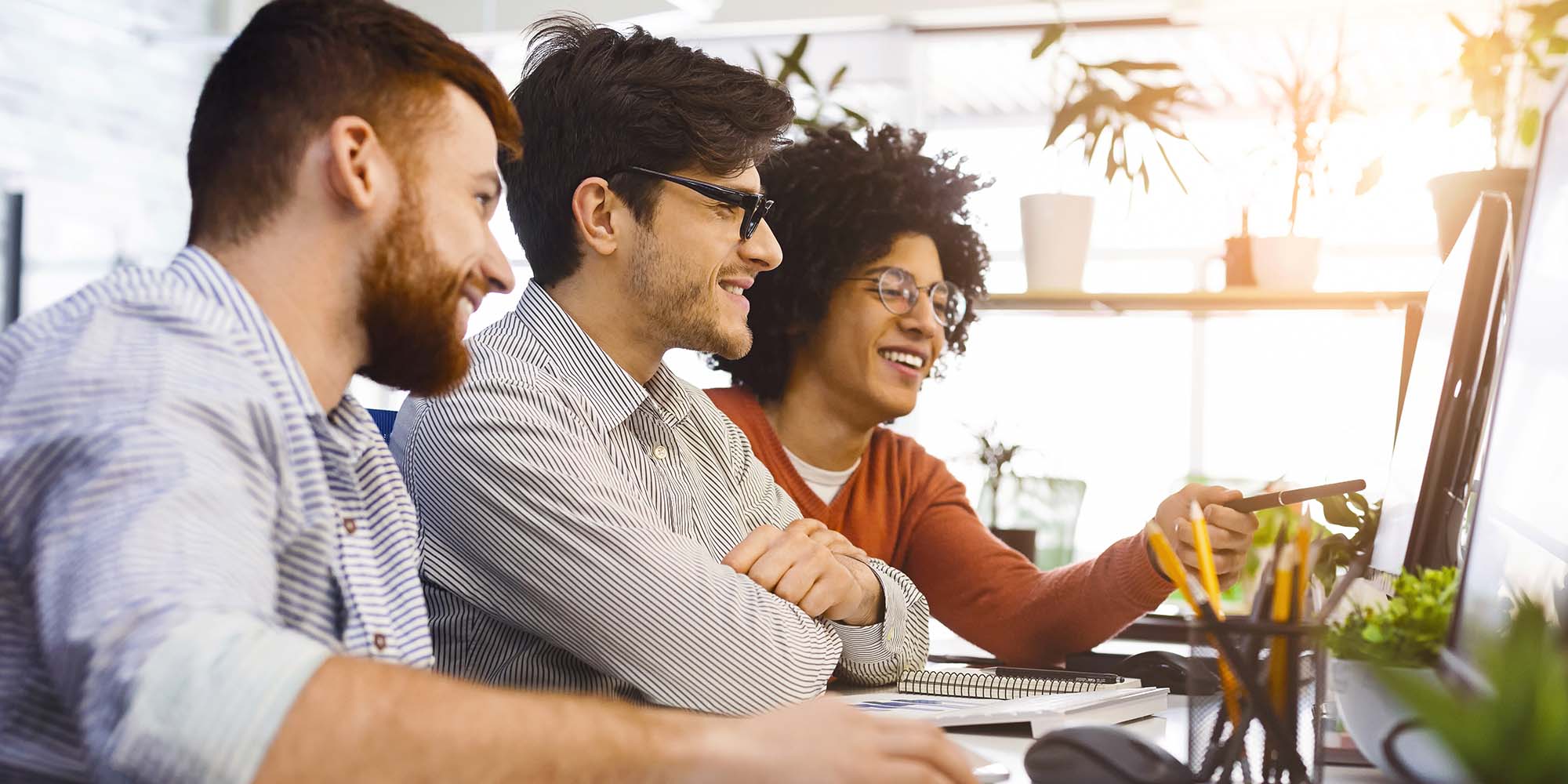 coworkers engaging in a collaborative discussion