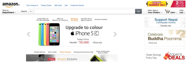 example of eCommerce localization for India