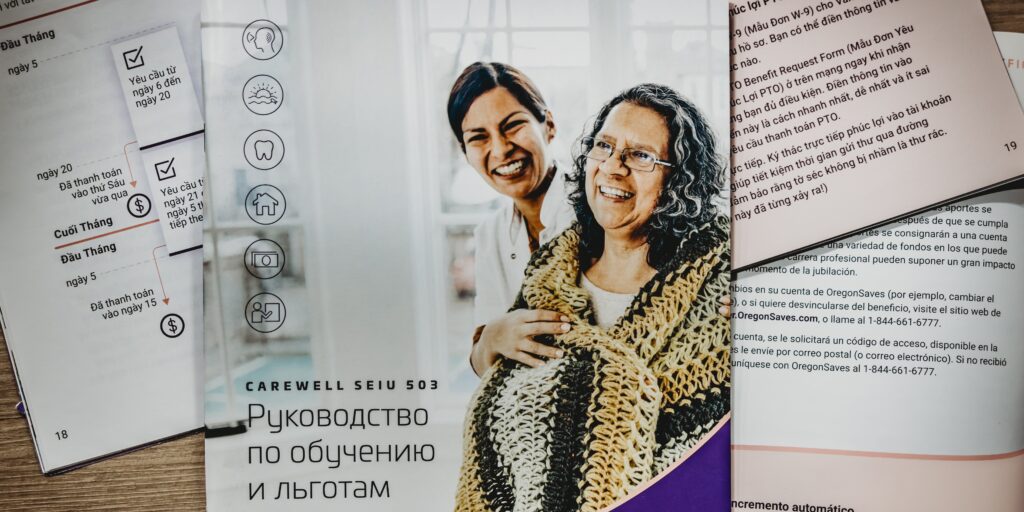 Healthcare brochure translated into Russian, Vietnamese, and Spanish