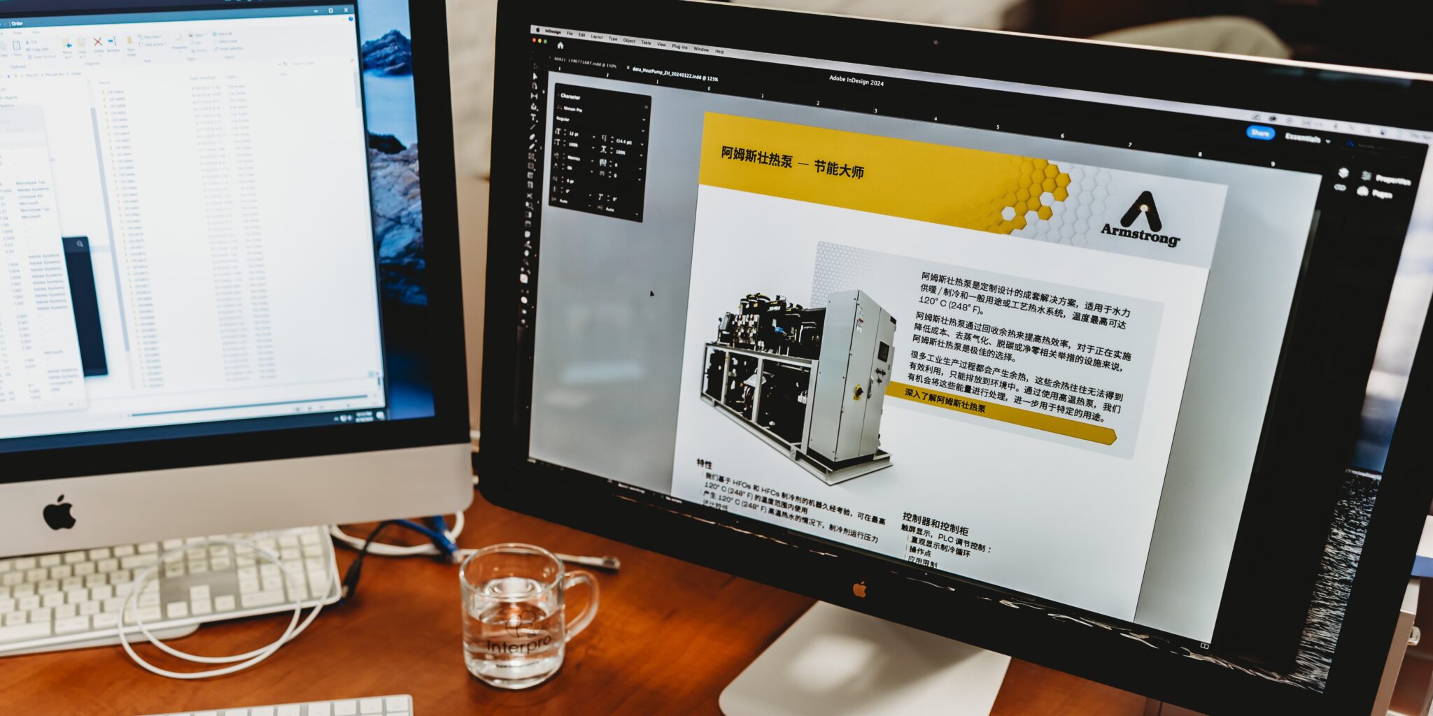 Professional translation project shown on computer monitor