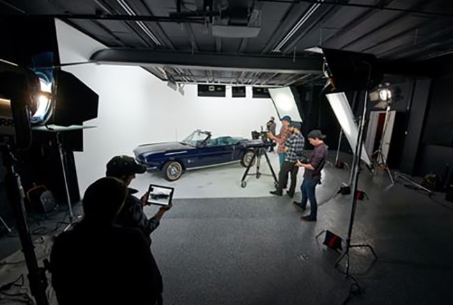 team filming car video