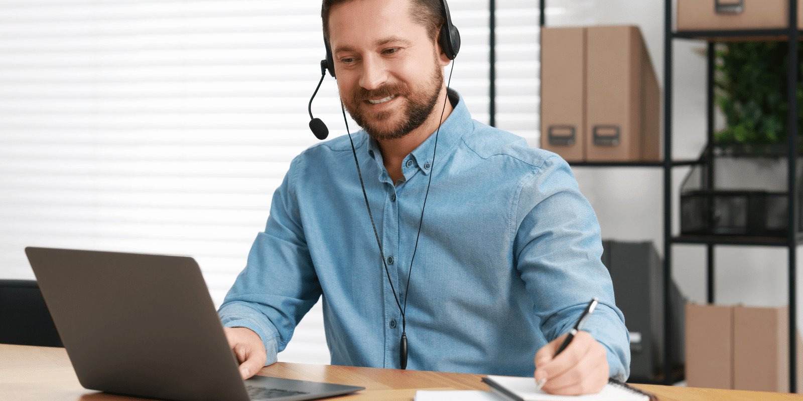 Man Listening to Instructor Led Training Interpreting