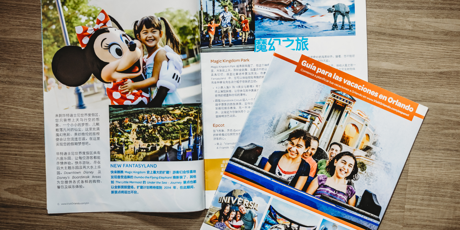 Translated tourism brochures in multiple languages