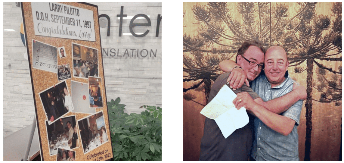 Larry Pilotto and Ralph Strozza on Larry's 25 Work Anniversary